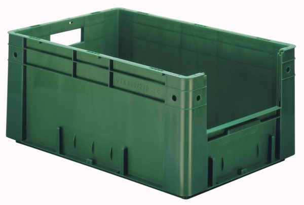 Reinforced euro stacking box VTK 600/270-4 Green piece