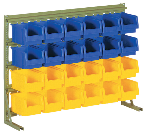 Shelving system V6D RAL 9011 deep black With open fronted storage bins
